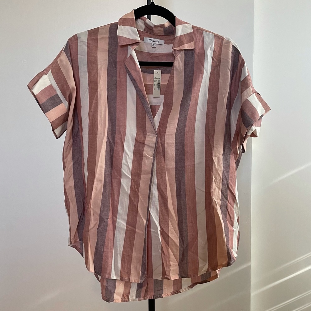 Madewell striped courier blouse size XS NWT